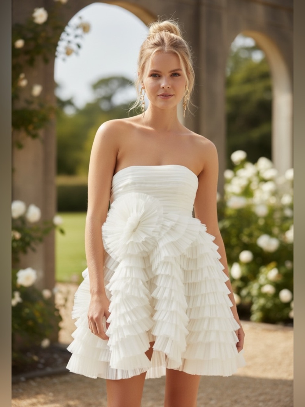 NWT Aje Expressive Pleated mini dress in Ivory White Size US 4